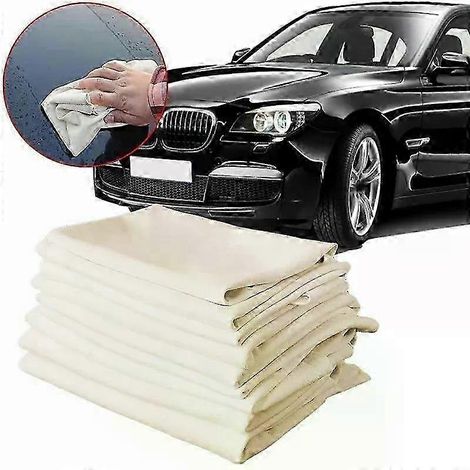 Natürliches Chamois-Leder-Autoreinigungstuch, Trockentuch, Waschlappen, 25 x 40 cm, formstabil, geeignet für Auto, Motorrad und Haushalt - JXLGV (1/5)