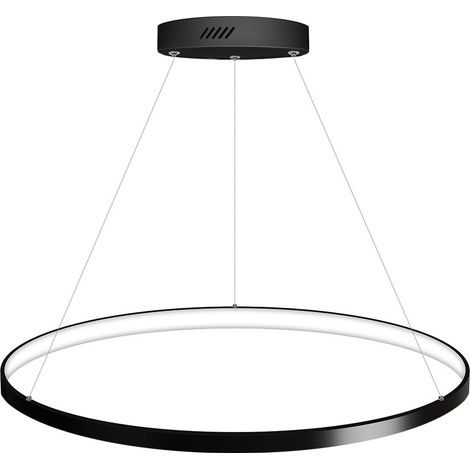 Luminaria colgante ELIX, 36W, negro, Ø57cm, Blanco cálido