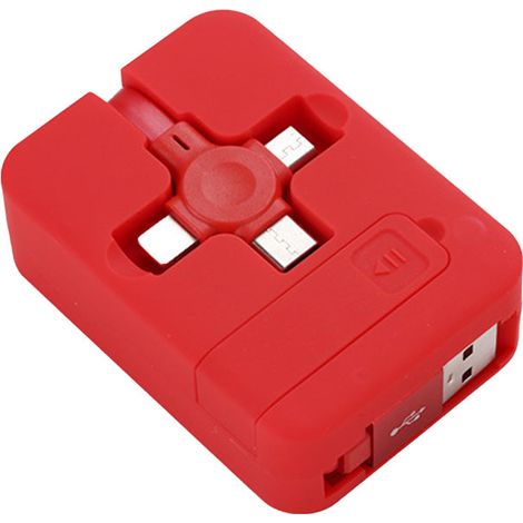 Support de téléphone télescopique multifonctionnel (1 pièce) avec câble de chargement 3 en 1 compatible Apple, Type-C et Android. (1/5)