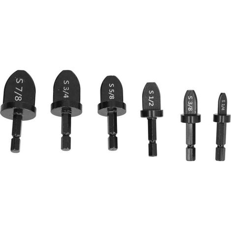 Lot de 6 extenseurs de tube en cuivre souple Outil évasé Poignée hexagonale Kit de mèches à sertir pour climatiseur Accessoires d'alésoir inclus 7/8" 3/4" 5/8" 1/2" 3/8" 1/4"