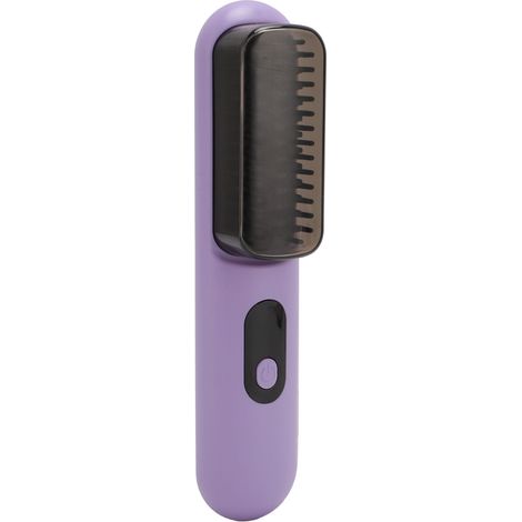 Brosse lissante portable sans fil, format voyage, antistatique, rechargeable, violette (1/5)