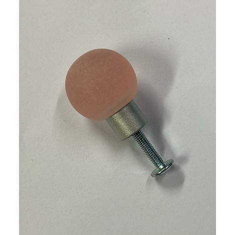 CONNEX - POMOLO VETRO ROSA BASE NICHELATA DIAMETRO 25MM