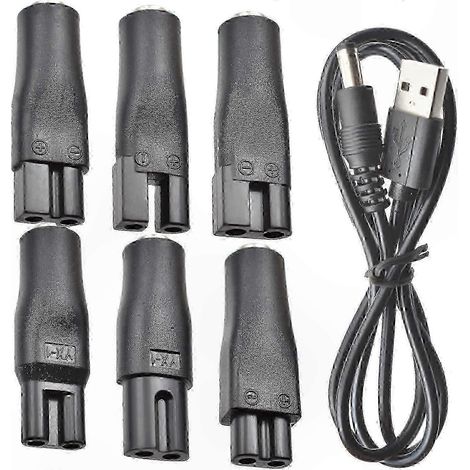 7er-Pack 5V-USB-Kabel zum Laden von Haarschneidemaschinen, Barttrimmern, Rasierern, Kosmetikgeräten und Schreibtischlampen – Universal-Netzadapter (1/5)