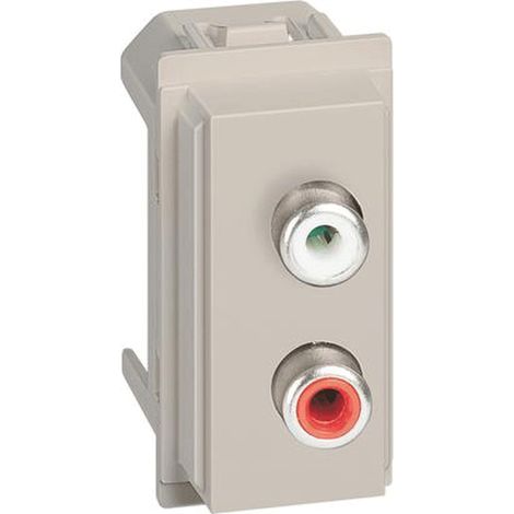 Living Now prise 2XRCA 1 module sable BTICINO BTKM4269R