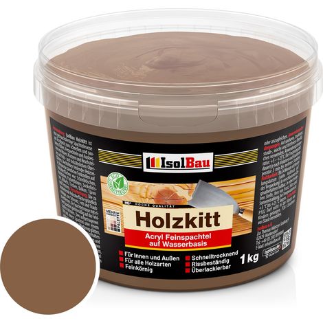 Holzkitt Spachtelmasse Holzspachtelmasse Außen Innen 1 kg Nussbaum Dunkel (Nr.4) (1/5)
