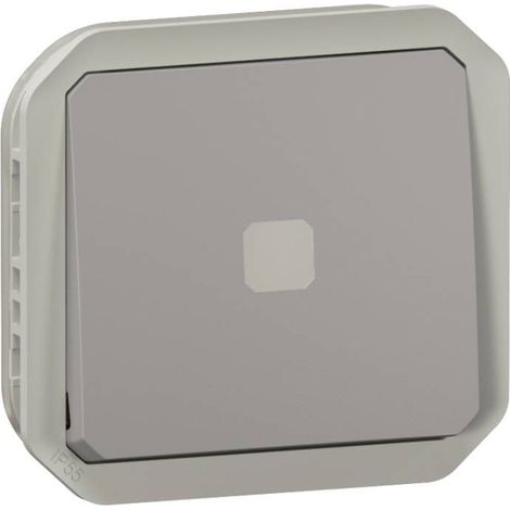 Interrupteur ou va-et-vient témoin - Sans neutre - 4 AX - Composable - Gris - Plexo - 069515L - Legrand (1/4)