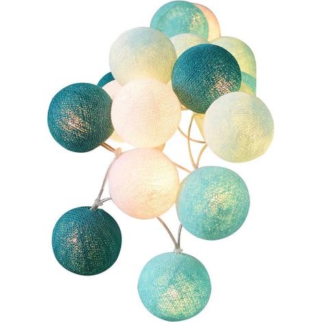 Guirlande Lumineuse Coton Boules - 10M 100 LED Chaîne Lumière Avec Prise pour Chambre Rideau Fête Noël Anniversaire Halloween Mariage Chambre de Bébé Romantique Décor (1/5)
