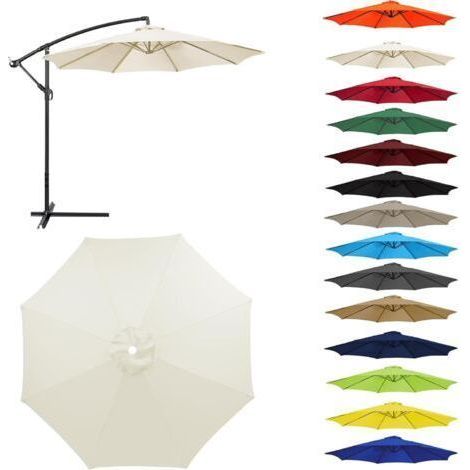 Auvent De Remplacement pour Parasol 2,0/2,5/2,7m/3,0m, 6 Baleines/8 Baleines Toile De Parasol Déporté Remplacement pour Cour,Jardin,Plage, Protection UV 50+ (3.0m-8 Ribs,Beige) (1/4)