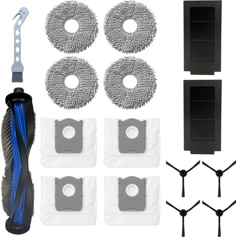 Pack accessoires pour Ecovacs Deebot T50 Omni/T50 Pro Omni - Filtre/Sac/Lingette/Brosse latérale/Rouleau extracteur Phonillico® (1/5)