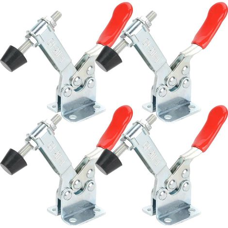 4 Étaux à genouillère métalliques, pinces de serrage rapide à libération horizontale, équipement de bricolage, lot de 4 pièces, outillage robuste (1/5)