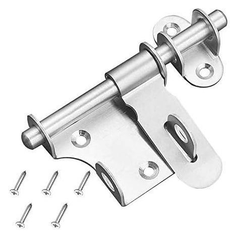 Verrou de Porte Coulissante Verrou Loquet en Acier Inoxydable Épaissie Solide Durable avec Trou pour Cadenas Salle de Bain Cuisine Jardin Chambre Armoire Extérieur Intérieur 12cm (1pcs) WddnAot (1/5)