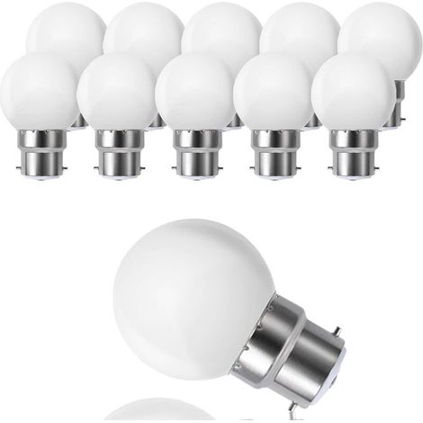 [NEUWERTIG]  10er-Pack B22 G45 LED-Globen, Warmweiß 3500 K, 3 W G45, 180 lm, mattes Polycarbonat-Gehäuse, nicht dimmbar [Energieklasse G] -INHHUB