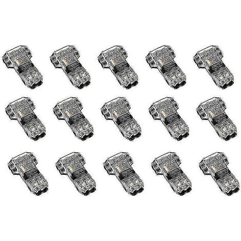 2024 Lot de 15 connecteurs de fils 3 voies 2 broches basse tension universels compacts en T, sans dénudage (1/5)