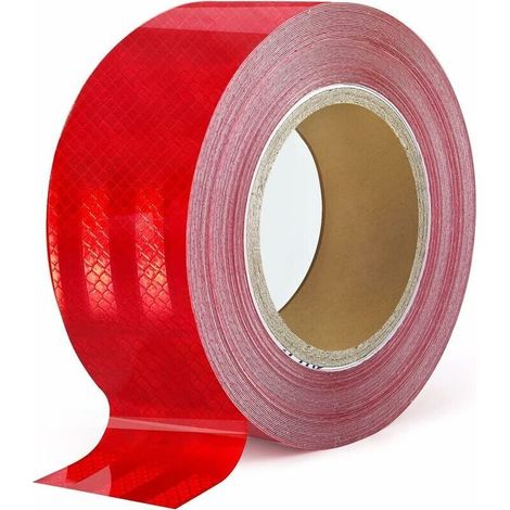 [NEVER USED] Red BCC Reflective Tape, 10 m x 5 cm, Waterproof Reflective Tape, Self-Adhesive Warning Tape, Safety Tape - Visible Warning Tape for Vehicles, Bicycles, Outdoor, Car (1/4)
