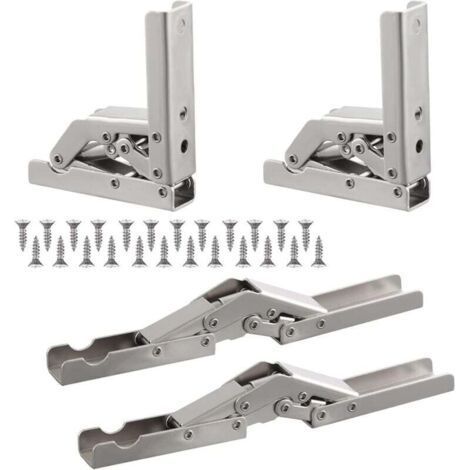 Heavy Duty Folding Bracket, 4PCS Foldable Console Bracket, Folding Shelf Brackets Load Bearing, Heavy Duty Retractable Folding Console Bracket Shelf Bracket for Table Tops Folding Table (1/4)