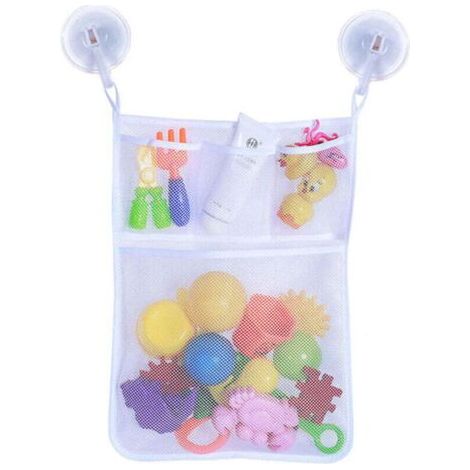 Spielzeug-Aufbewahrungsnetz für Badewanne, Dusche, Badewanne – Baby-Spielzeugnetz + 2 GRATIS Hochleistungs-Klebehaken
