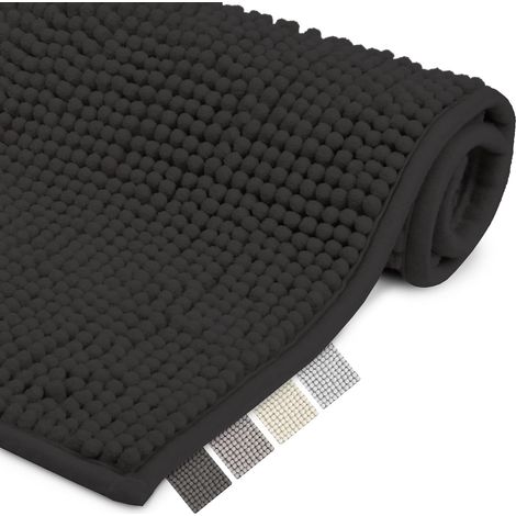 1 Tapis de bain, Chenille, Antidérapant, Absorbant, 70x120 cm, Salle de bain