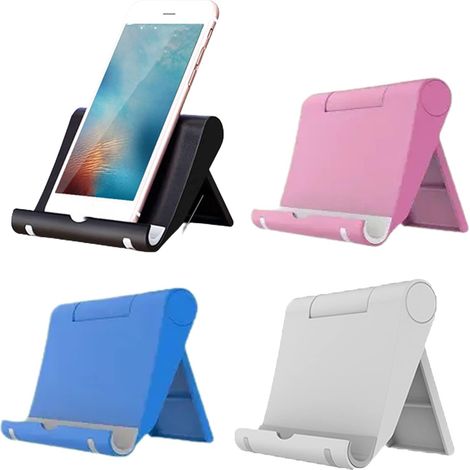 4pack Adjustable Foldable Plastic Desktop Stand for 6-11 inch Tablet Compatible with iPhone 12 Pro Max 11 Samsung Galaxy Noten Android All Smartphones