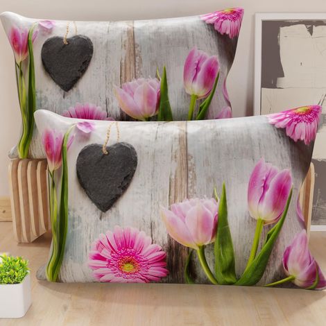 Paire de taies d'oreiller 30 x 50 cm en Microfibre, Coussins d'ameublement, canapé, Salon, 2 Housses de Coussin, taie d'oreiller 330