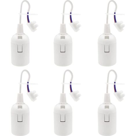 6 Pièces Douille E27 Support D'ampoule 4A 250V Douille Chantier pour Ampoules à Incandescence et Ampoules LED ou Industrie (max.60W/ Blanc) (1/5)