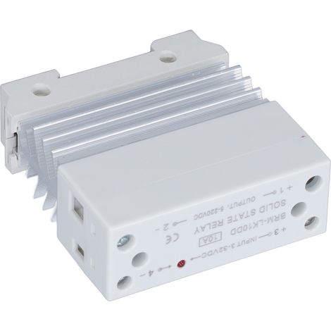 Relais Statique DC DC 3-32V entrée 5-220V sortie 10A sur rail monophasé SSR dissipateur aluminium (1/5)
