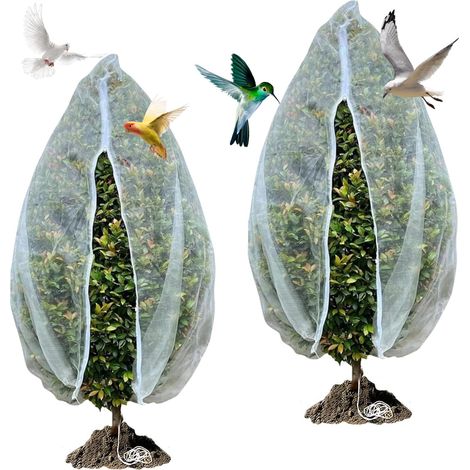 JSSEVN - 2pcs Bird Netting for Fruit Trees, Fine Mesh Protective Netting, UV Resistant and Eco-Friendly, Quick Installation (100x150cm) (1/5)