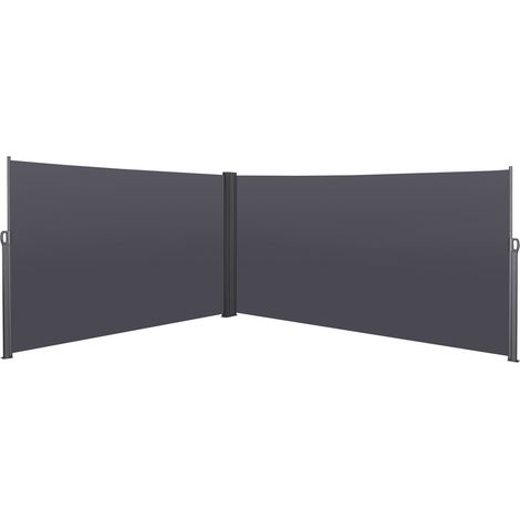 Ausziehbare Seitenmarkise für Balkon, Garten und Terrasse 200 x 600 cm Dunkelgrau HOMVRA (1/5)