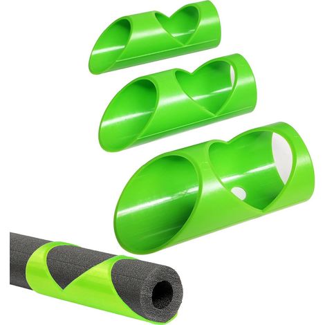 3 Coupe-Tubes d'Isolation En Mousse, Guide De Coupe De Tuyaux, Outil De Coupe d'Isolation à Trois Tubes, Tuyau Guide De Coupe Outil, Convient Aux Tuyaux De 41 MM, 46 MM Et 53 MM, Vert (1/5)