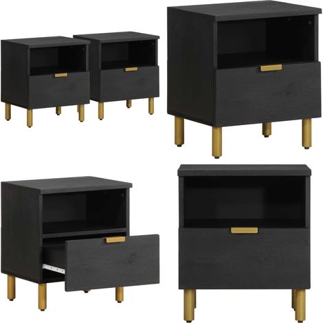 vidaXL Table de chevet noir 40x33x46 cm bois d'ingénierie (1/5)