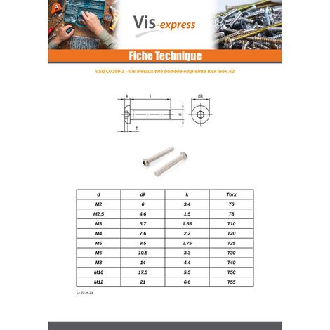 Vis métaux BHC (Tête Bombée Hexagonal creux) M8X80 Filetage partiel Classe 10.9 Clé de 5 HC5 Acier zingué-30 pièces