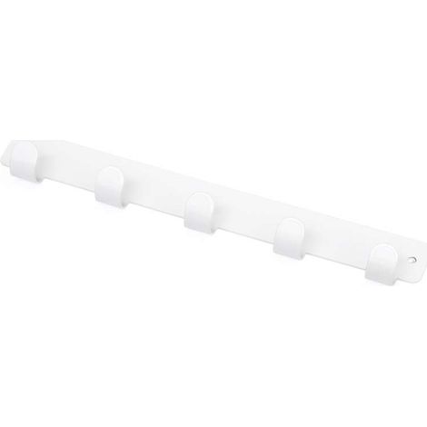 Sacar Appendiabiti Metallo Bianco Liscio - 5 Posti - 245x40x25mm