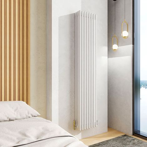 AICA 1800x380mm White Vertical Traditional Radiator Cast Iron 4 Column Heating UK (1/5)