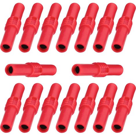 Lot de 16 fiches bananes femelles rouges, connecteurs banane 4 mm, adaptateur audio HiFi, rallonges pour amplificateur de haut-parleur, connecteurs audio fiables (1/5)
