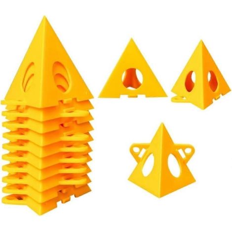 Supports pyramidaux peintres 40 cônes plastique robustes jaunes pour portes armoires meubles séchoirs peinture charge 113 kg (250 lbs) (1/5)