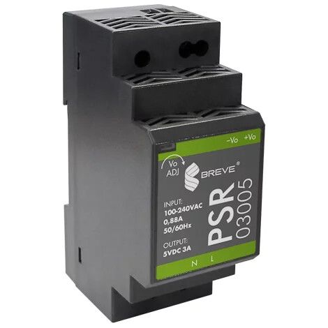 Alimentatore switching PSR 03005 230/05VDC 3A 15W per guida DIN, Alimentazione: 85-264VA (1/3)