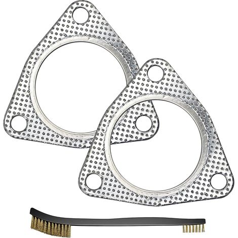 Lot de 2 joints d'échappement 76,2 mm - 3" - Bride de silencieux - Collecteur d'échappement - 3 trous - Haute température - Avec bague de rechange (1/5)