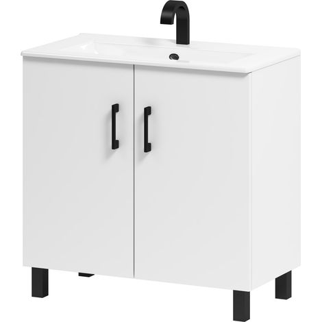 Meuble de salle de bain Viki 80 avec vasque, blanc (1/5)
