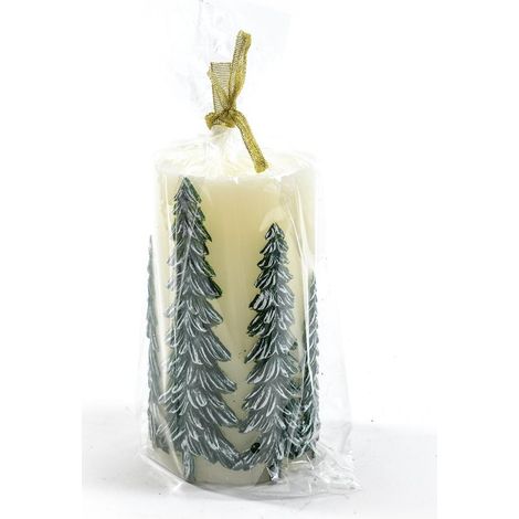 Candela natalizia "Pillar" con luci luminose, decorazione per interno -Ø 8 x 10 cm (1/2)
