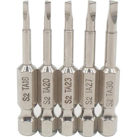 5pcs Magnetic Triangle Screwdriver Bits Set S2 Steel 1/4" Triangle Screwdriver Bits Hex Drill Bits 50mm Length (1/5)
