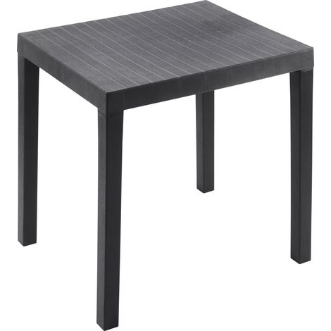 Kunststoff Gartentisch rechteckig 78 x 65 cm - anthrazit - Campingtisch im klassischen Design - Balkontisch Terrassentisch Outdoor Garten Tisch Außenbereich