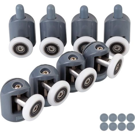 Lot de 8 Roulettes pour Porte de Douche,Roulettes Cabine de Douche pour Salle de Bain 23mm (4 Supérieures et 4 Inférieures) (1/5)