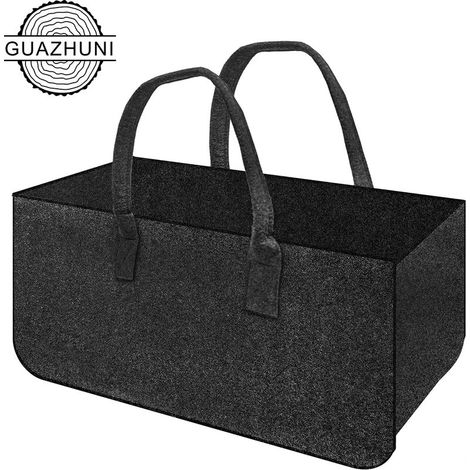 Log Basket and Log Bag Firewood Log Holder Canvas Fireplace Wood Carry Bag Extra Large Firewood Holder Indoor Firewood Baskets for Camping Felt Bag