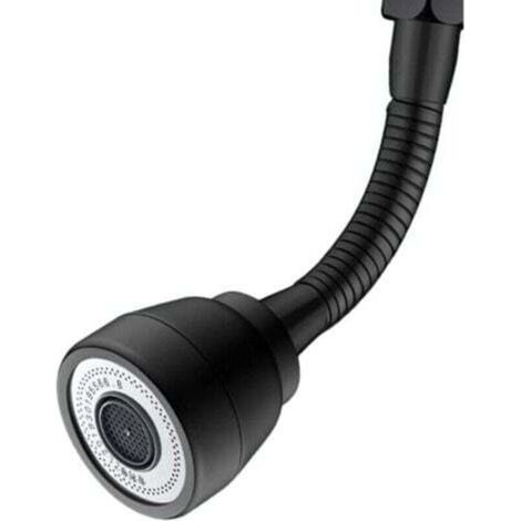 Küchenspülen-Brausekopf mit 3 Modi, 360-Grad-Küchenarmatur-Brausekopf, Wassersparadapter, schwenkbarer Armaturen-Luftsprudler (Schwarz)
