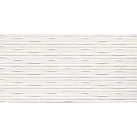 Carrelage effet Pierre 3D Blanc Intaglio 80x40x1 cm Mat Volenza - Mur intérieur (vendu par carton de 1,28 m²) - RO'MA CARRELAGE