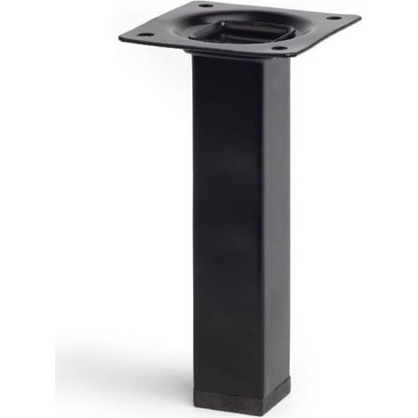 Pied carré en acier 150 mm – Finition noire élégante – Dimensions 25x25x150 mm – Pour projets d'amélioration habitat