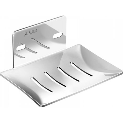 Porte-savon autocollant pour douche, porte-savon en aluminium pour salle de bain, noir (1/3)