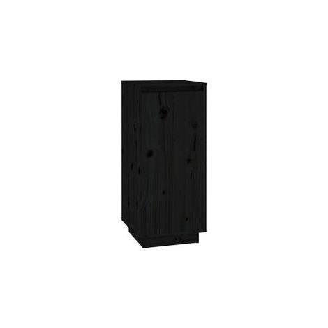 Armoire à chaussures Noir 35x35x80 Bois de pin massif (1/5)