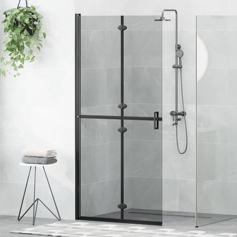 Walk-In Duschwand Schwarz 90 x 6.5 x 190 cm