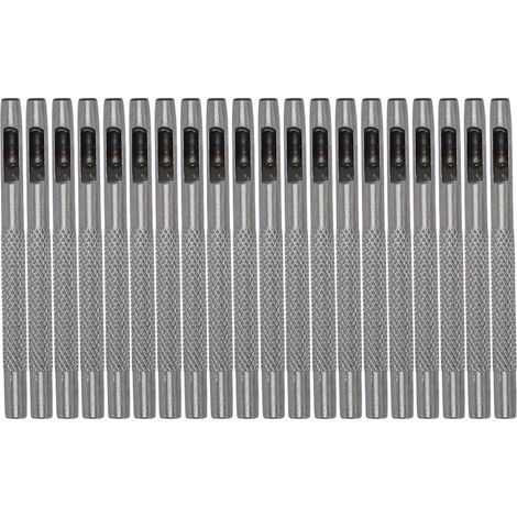 Ensemble De Poinçons pour Cuir, Outil De Poinçonnage Creux Professionnel en Acier Au Carbone pour Ceinture De Joint en Cuir, Tissu, Papier Et Plastique 20 Pièces(4mm) (1/5)