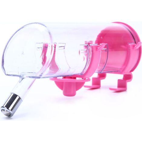 Distributeur d'eau pour chien, bouteille automatique suspendue pour animaux de compagnie, pour petits et moyens chiens et chats, rose 350ML (1/5)